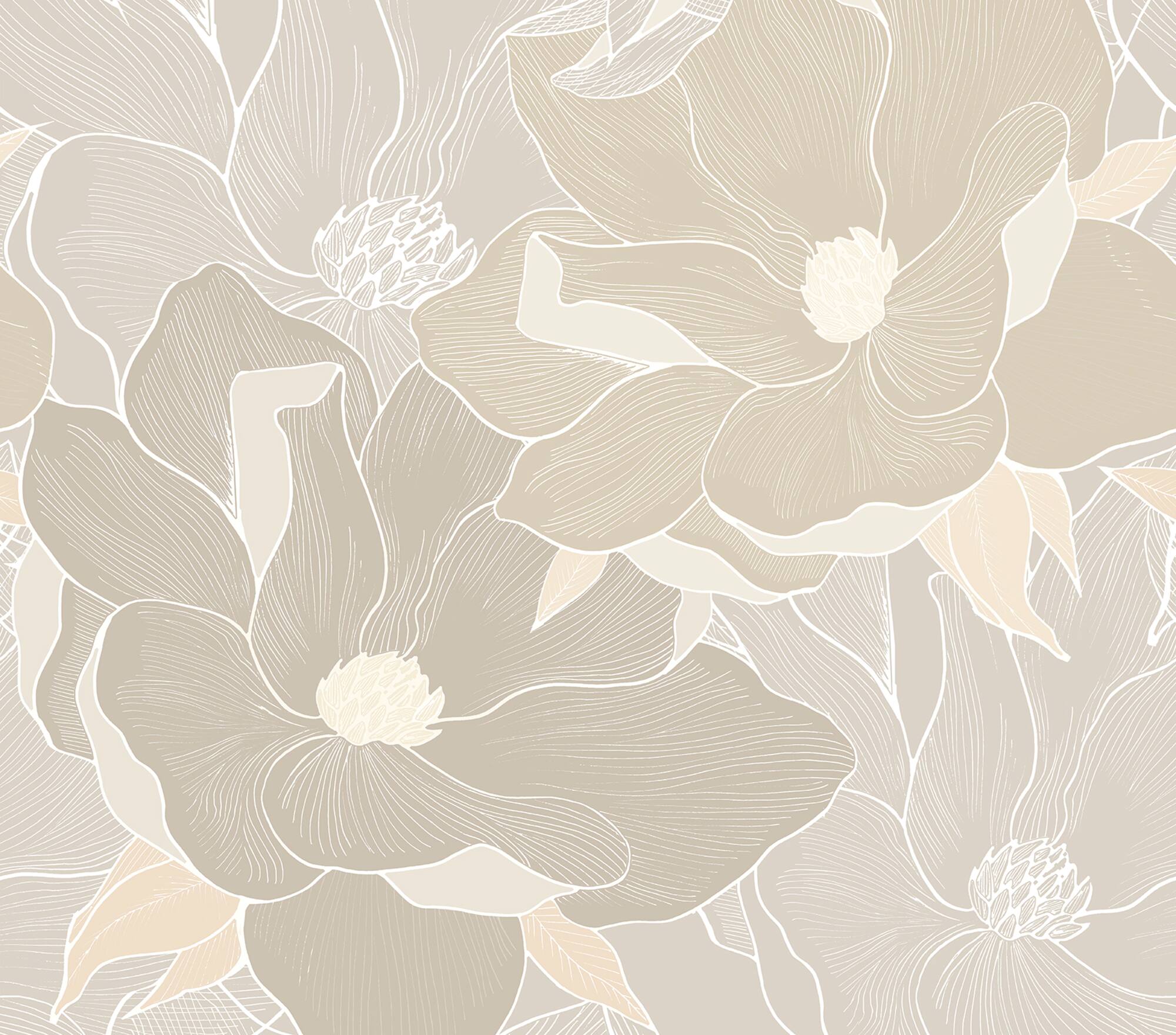 Designs Direct Soft Magnolia Taupe Wall Mural
